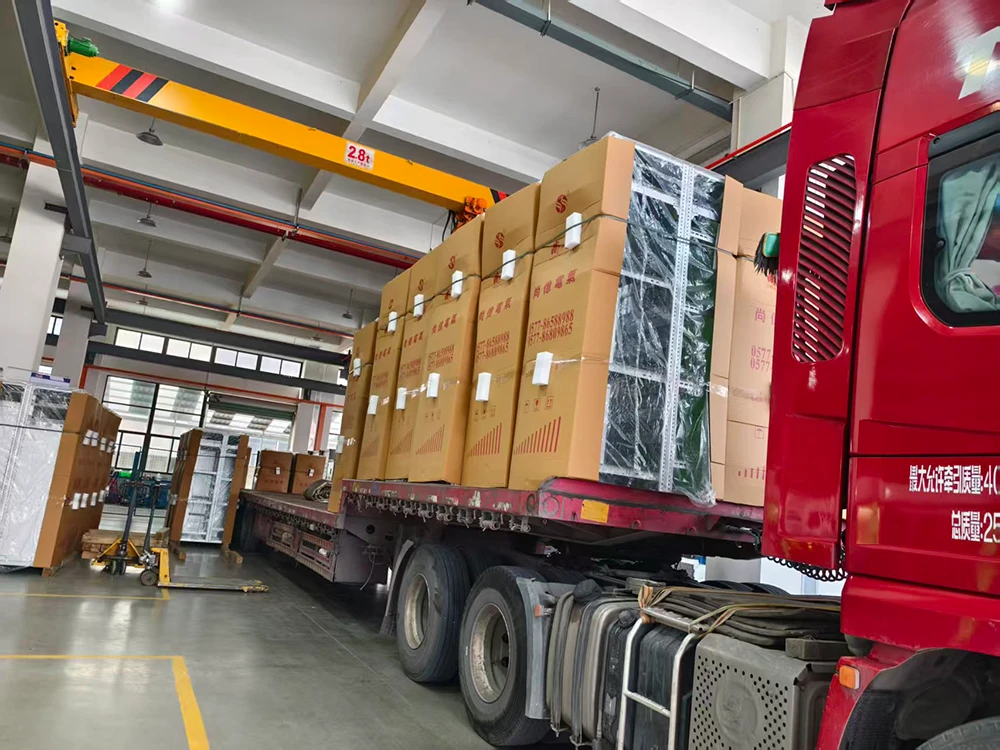 Packed equipment in dispatch preparation