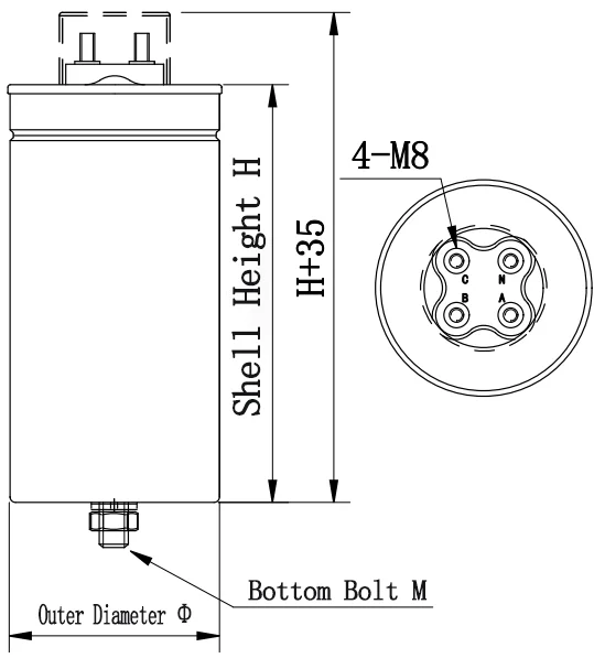 Three phase separate compensation capacitor